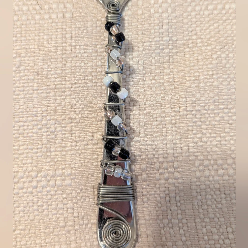 Stainless Steel Wire Wrapped and Beaded Spoon Handmade